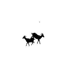 Naklejka premium Goat On Roof Vector Logo Design