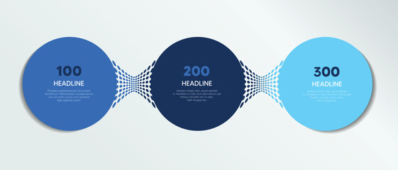 3 elements scheme, diagram. Three connected circles. Infographic template.