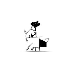 Fototapeta premium Delivery Dog Vector Logo Design