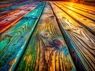 Rustic Wooden Plank Background with Copy Space: Macro Photography Texture