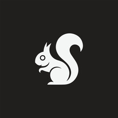 Whimsical Squirrel Monogram Logo with vector template