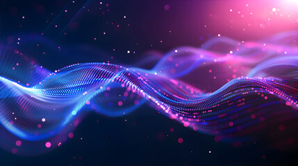 Data waves. Modern neon abstract backdrop. Virtual ciberspace. Technology background. Web design illustration.