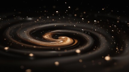 Obraz premium A swirl of chocolate with gold specks in the middle