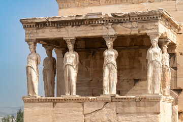 The Caryatids are the daughters of Athens and support the temple of the Erechtheion
