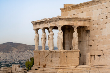 The Caryatids are the daughters of Athens and support the temple of the Erechtheion