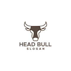 Powerful Bull Head Monogram Logo vector template
