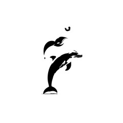 Naklejka premium Dolphin Vector Logo Design