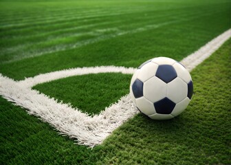Fototapeta premium Close-up of Soccer Ball on Turf Field