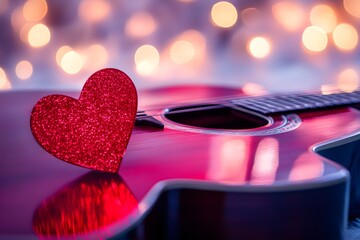 Glitter Heart on Guitar