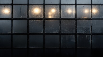 A window with a dark background and a light shining through it