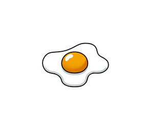 Vector illustration of classic fried eggs on white background
