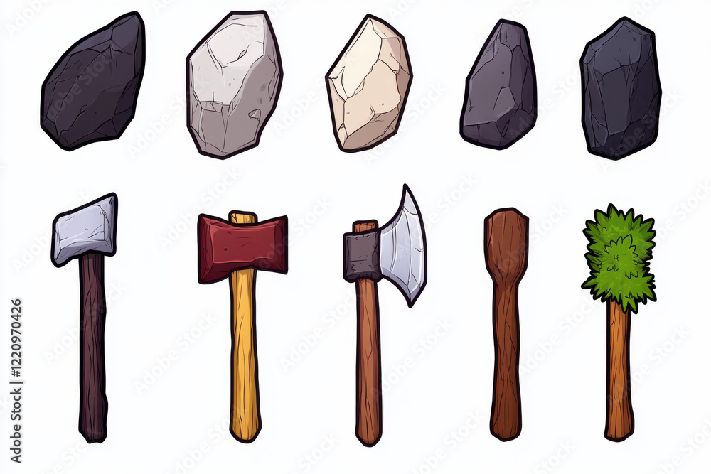 Poster a collection of different types of axes and other tools