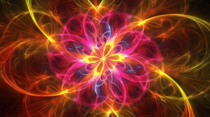 Neon abstract patterns pulsating with energy