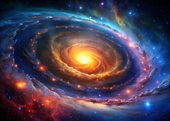 Majestic Panoramic Galaxy: Celestial Nebula and Starfield