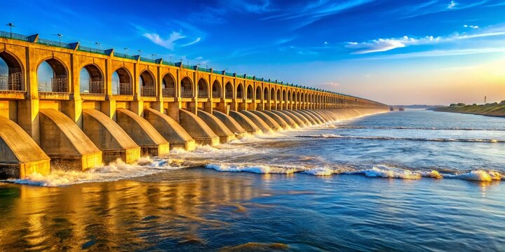 Majestic Sukkur Barrage: Indus River, Pakistan - Panoramic View