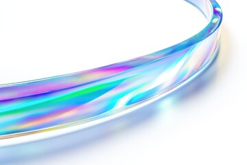 Naklejka premium Abstract iridescent curve design on white background