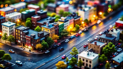 Naklejka premium Miniature Black Textured Background: Tilt-Shift Photography