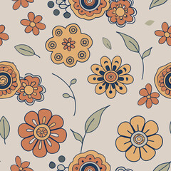 seamless pattern with flowers vector