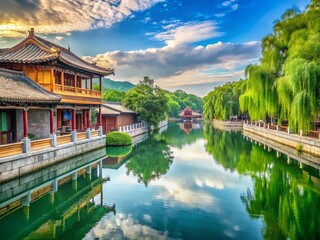 Serene Summer Palace: Houxi River & Suzhou Street Scenic View, Beijing