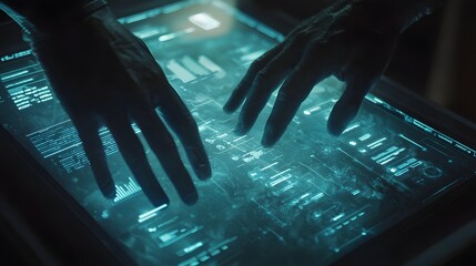 Futuristic Project Management Interface with Holographic Task Organization and Progress Indicators