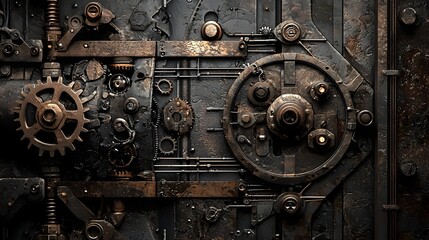 Representation of Intricate Industrial Machinery and Gears Showcasing Mechanical Design Elements