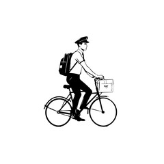 Obraz premium Postman on a Bicycle