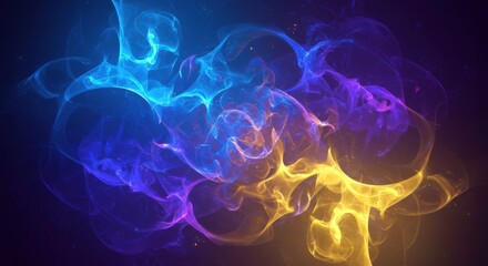 Cosmic Cloud of Colors: This abstract image shows a mesmerizing blend of vibrant hues swirling together. A digital artwork that sparks curiosity and contemplation.