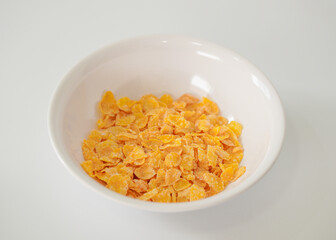 Lifestyle Health care Concept. Cereal breakfast menu with milk as an ingredient, providing energy to the body. Brain-nourishing breakfast for people of all ages. Cereal with a mixture of nutrients