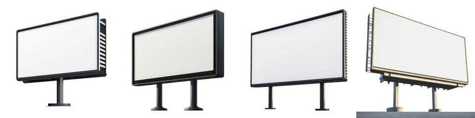 Blank Advertising Billboards Displaying Empty Space for Messaging and Branding in Urban Environment