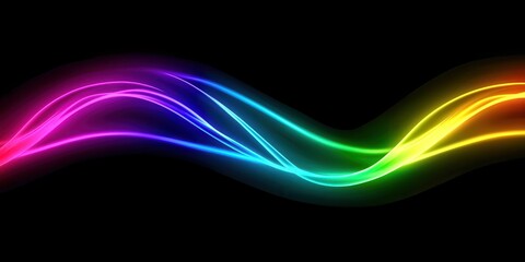 Rainbow colored line is shown on a black background
