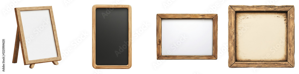 Poster various types of empty picture frames in different styles and shapes for creative decorative design 