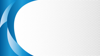 A blue and white background with a blue wave