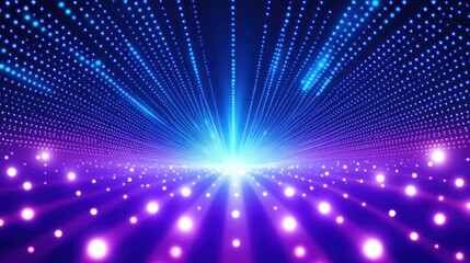 Obraz premium Futuristic stage, purple blue light show, event background