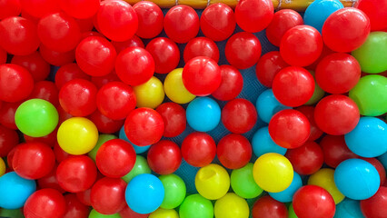 Bright Multicolored Plastic Balls In A Play Area, Captured Indoors, Representing Joy And Entertainment, Perfect For Childcare Centers, Kids' Events, Recreational Activities, Or Party Supplies Promotio