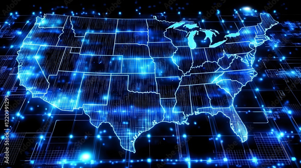 Aufkleber High tech depicting the interconnected virtual shielding data firewalls and AI driven security protocols that form the comprehensive cybersecurity system ensuring robust national digital protection