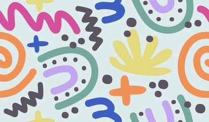 Colorful cute doodle pattern background vector design