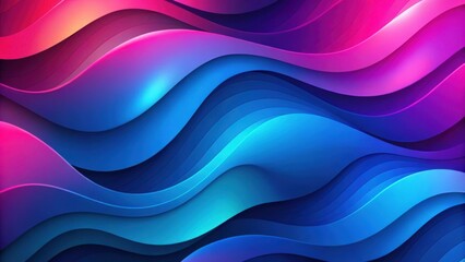 Abstract Colorful Waves A Vibrant Design of Intertwined Curving Layers in Shades of Blue and Pink