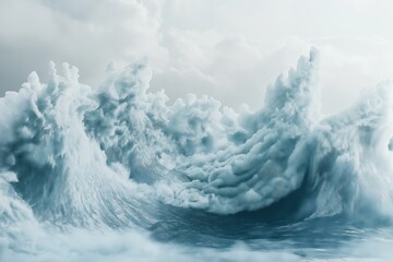 A breathtaking ocean wave frozen in time with crystalline detail