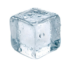1 ice cube on transparent background