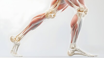 Holistic X-ray View of Full Leg Anatomy with Layered Bone,Muscle,and Connective Tissue