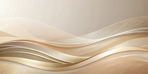 Obraz premium Abstract Beige and Gold Wave Pattern Background Design for Elegant Presentation