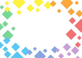 カラフルな虹色の幾何学模様のフレーム