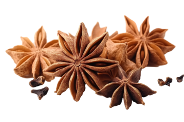 star anise on white background
