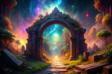 Mystical Portal: Fantasy Gateway to Another Dimension, Stock Photo