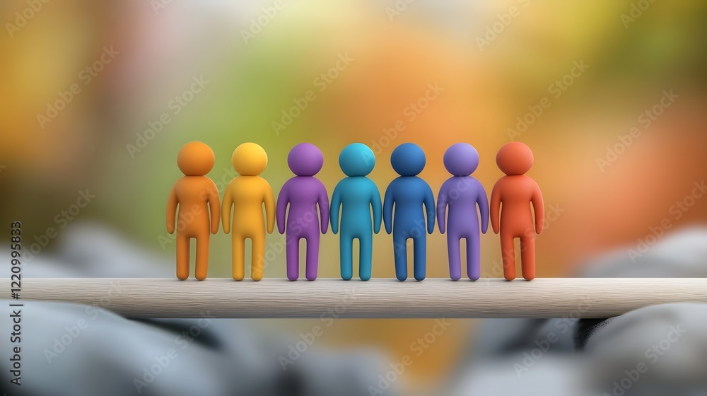 Poster conceptual artwork depicting a diverse and inclusive team of professionals engaged in strategic disc