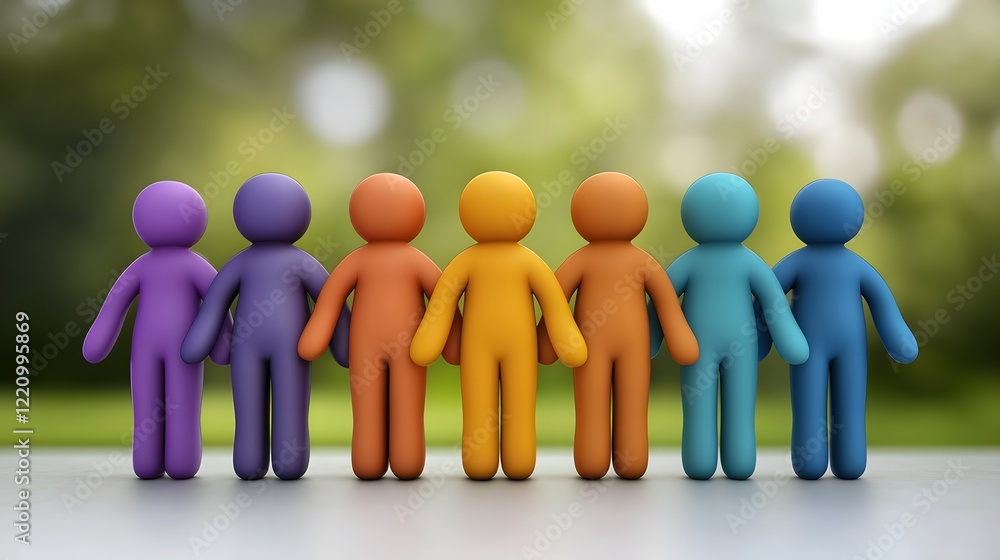 Aufkleber Conceptual artwork depicting a diverse group of individuals engaged in collaborative problem solving and strategic discussions in a dynamic corporate environment