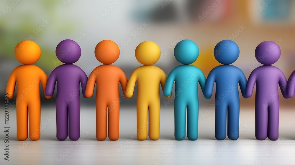 Poster concept of leadership and management promoting diversity and inclusion in the workplace with diverse