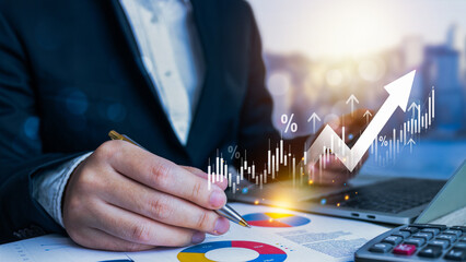 Business finance and investment, Analyze economic growth charts for informed business finance decisions and financial decision-making. Stock Market report, Strategy, Data Collection, Forecasting