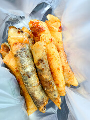 Pisang Aroma or crispy stick fried with banana filled.