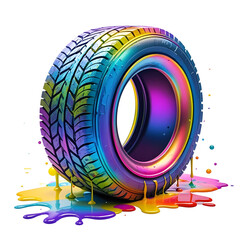 Obraz premium Colorful tire, vibrant gradient